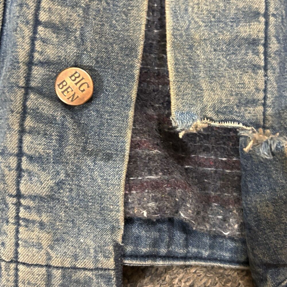 Vintage Big Ben USA Made Mens 48 Denim Barn Chore Coat Blanket Lined - Picture 7 of 16